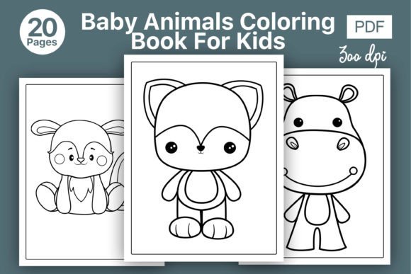 Cute Baby Animals Coloring Pages for Designers