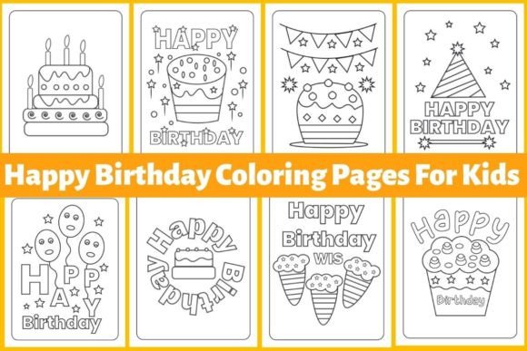 Happy Birthday Coloring Pages for Kids