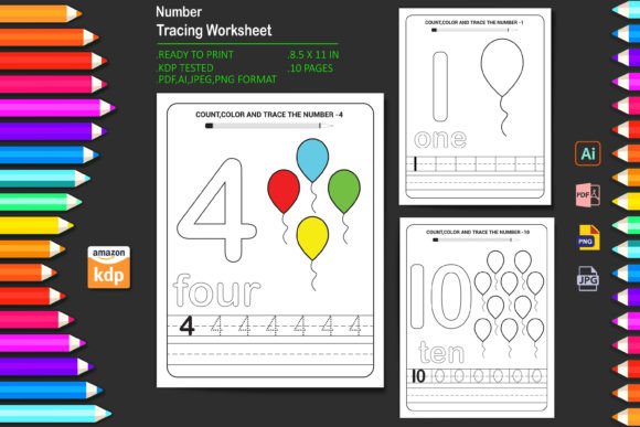Preschool Tracing Number 1-10 Worksheet: A Practical Resource for Early Learning and KDP Publishing