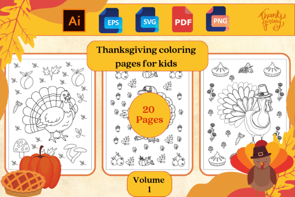 Thanksgiving Coloring Pages for Kids 1