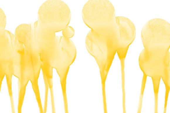 Yellow Watercolor Ink Drips Vector for Creatives